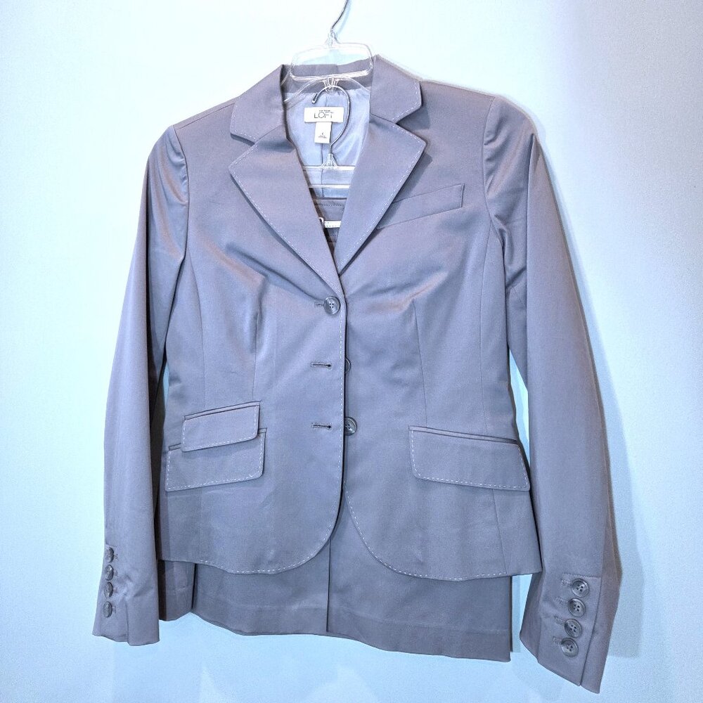 Ann Taylor LOFT Gray Suit with Skirt